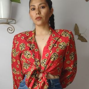 Vintage Asian inspired silk blouse